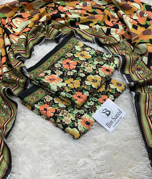 Aim Collections® BIN SAEED – 3PC KHADDAR COLLECTION WINTER COLLECTIONS