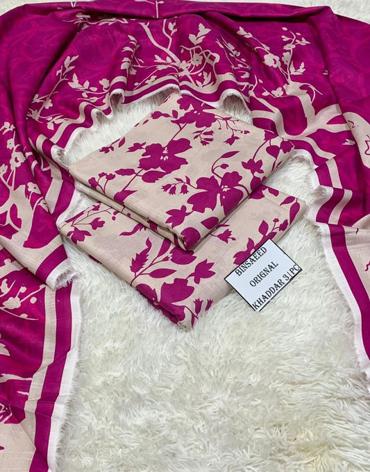 Aim Collections® BIN SAEED – 3PC KHADDAR COLLECTION WINTER COLLECTION