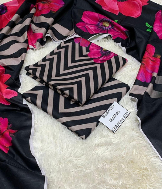 Aim Collections® BIN SAEED – 3PC KHADDAR COLLECTION WINTER COLLECTIONS