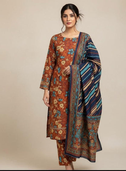Aim Collections®  BIN SAEED – 3PC KHADDAR COLLECTION WINTER COLLECTIONS