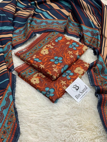 Aim Collections®  BIN SAEED – 3PC KHADDAR COLLECTION WINTER COLLECTIONS