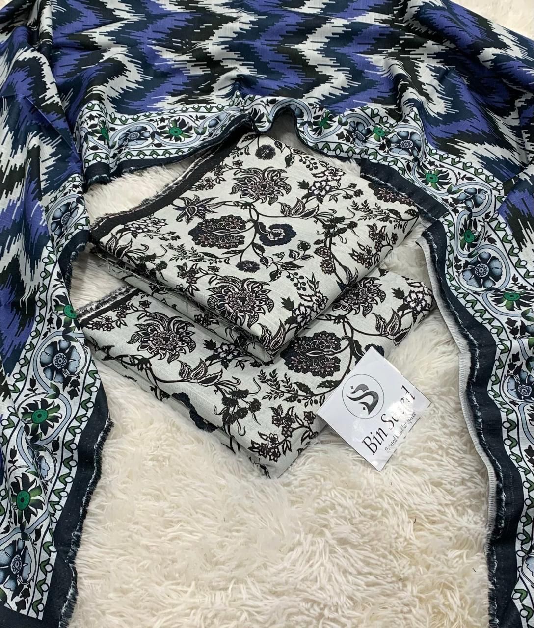 Aim Collections®  BIN SAEED – 3PC KHADDAR COLLECTION WINTER COLLECTIONS