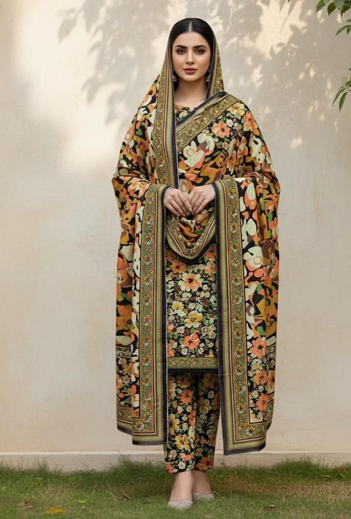 Aim Collections®  BIN SAEED – 3PC KHADDAR COLLECTION WINTER COLLECTIONS