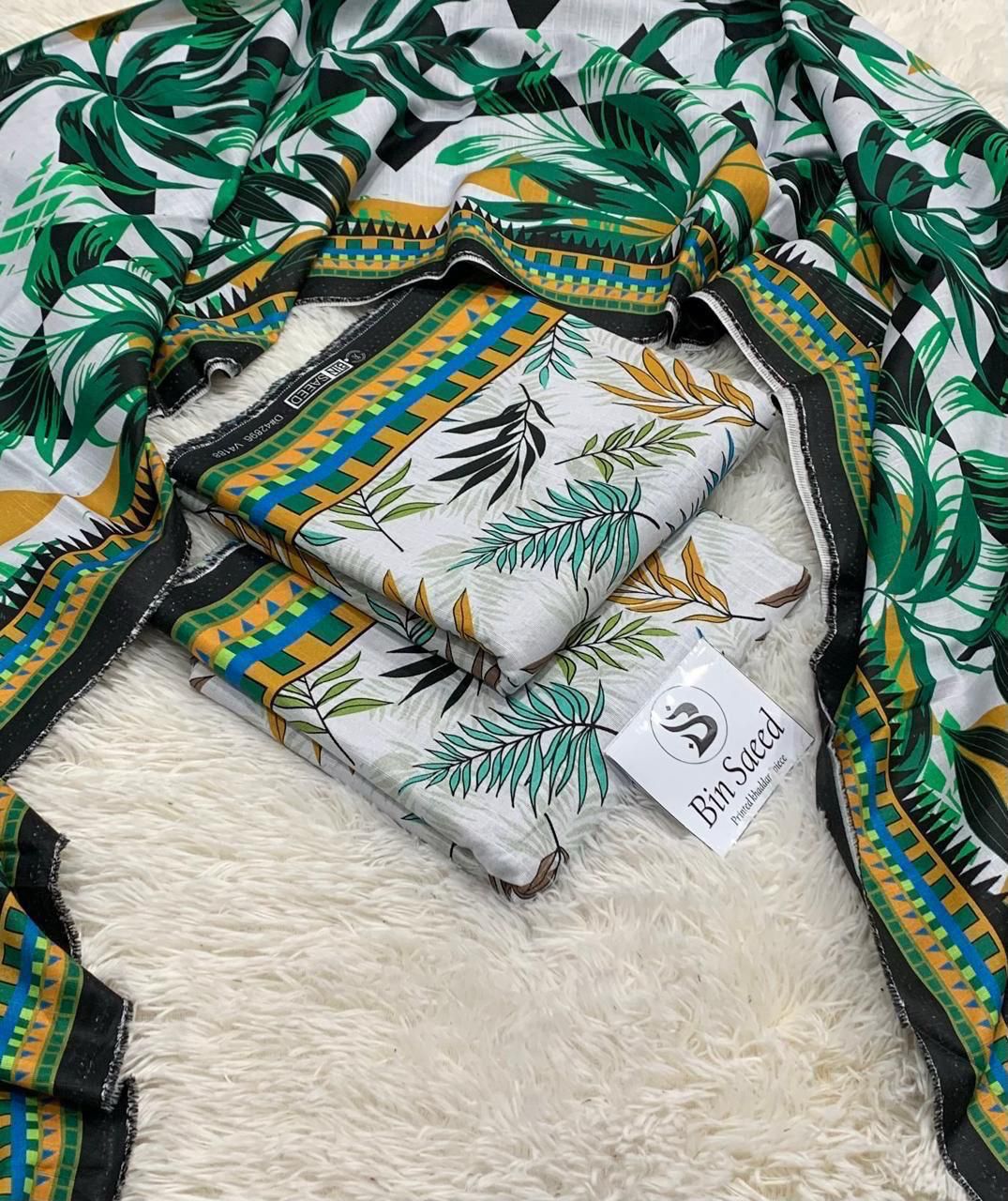 Aim Collections®  BIN SAEED – 3PC KHADDAR COLLECTION WINTER COLLECTIONS