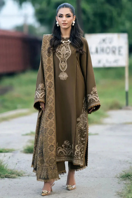 Aim Collections® izel Embroidered Dhanak Three Piece D-101