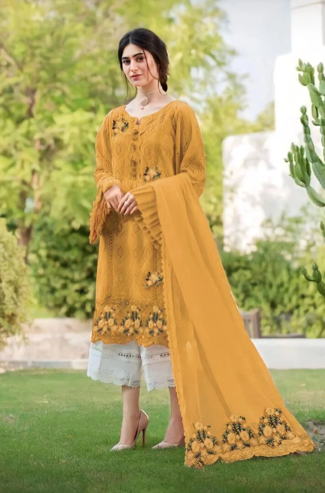 Aim Collections® Bareeze BR-5027 Dhanak Embroidered Three Piece – Spring/Winter Collection 2025