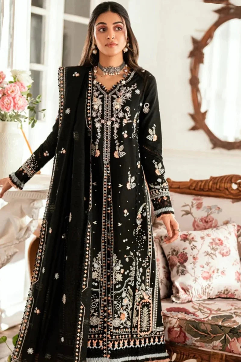 Aim Collections®  Qalamkar Embroidered Dhanak Three Piece – QL-1050