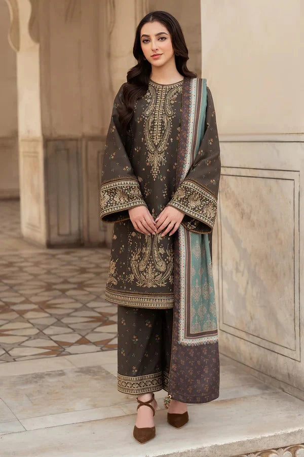 Aim Collections® jazmin Embroidered Dhanak Three Piece D-30