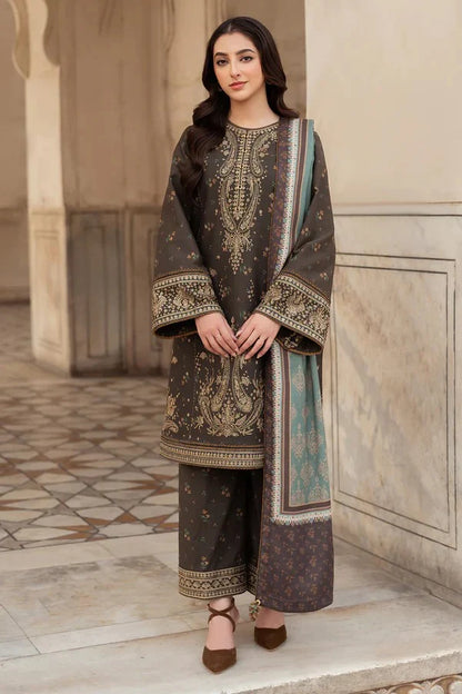 Aim Collections® jazmin Embroidered Dhanak Three Piece D-30