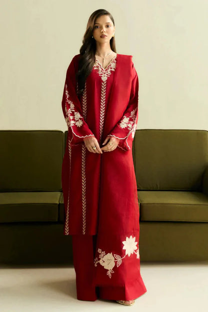 Aim Collections® Coco Embroidered Dhanak Three Piece D-211