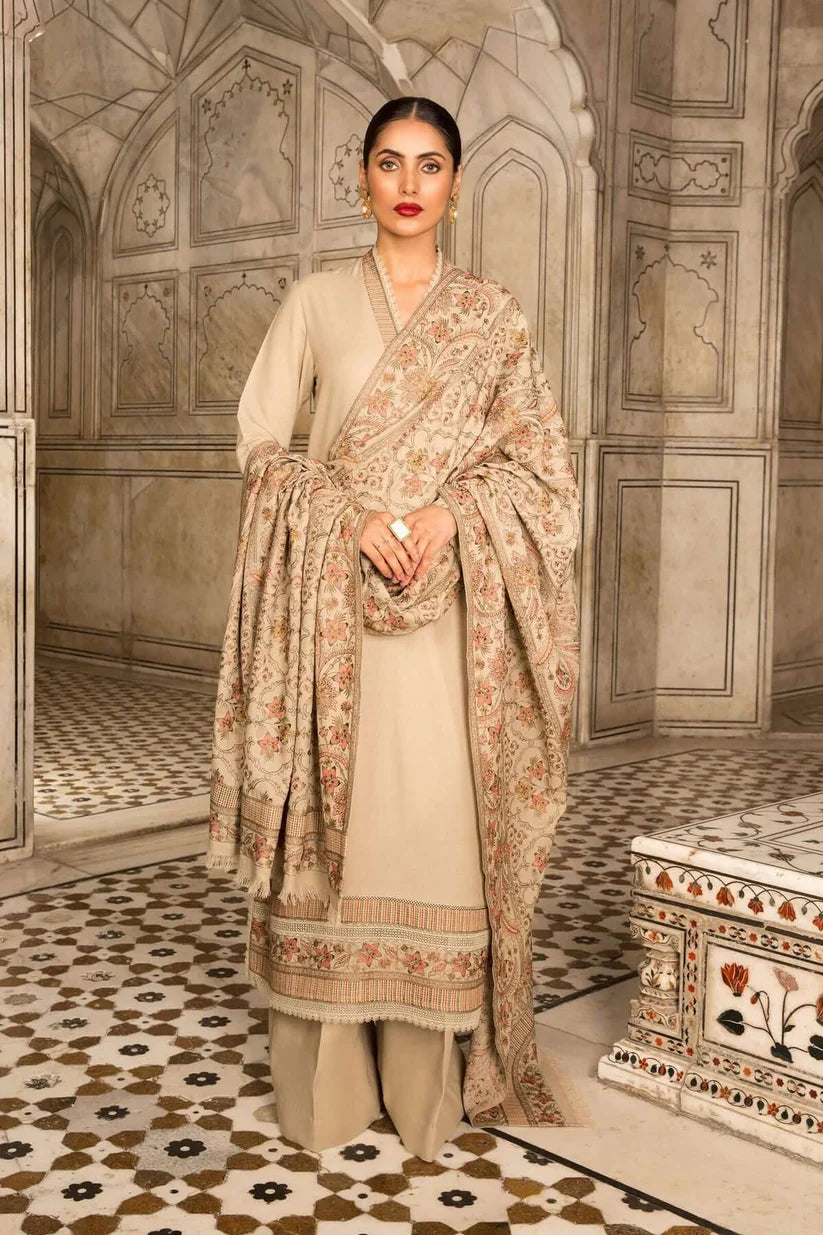 Aim Collections® Bareeze FCC-199 Skin Embroidered Dhanak Three Piece Winter Collection