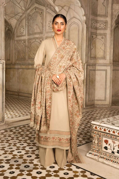 Aim Collections® Bareeze FCC-199 Skin Embroidered Dhanak Three Piece Winter Collection