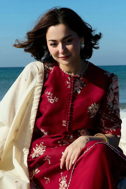 Aim Collections® Izel Embroidered Dhanak Three Piece D-165