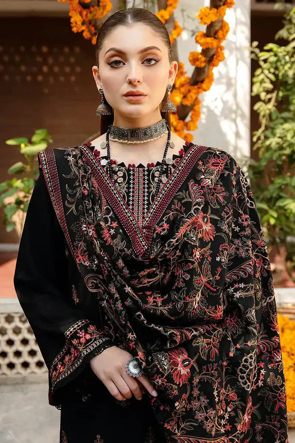 Aim Collections® Bareeze D 349 Black Embroidered Three Piece Dahank Collection