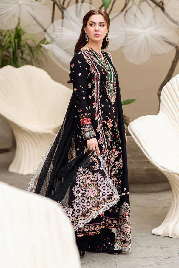 Aim Collections®  Qalamkar Luxury QL-1099 Dhanak Embroidered Three-Piece Suit