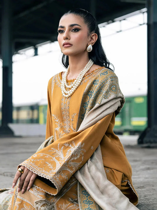 Aim Collections® Izel Embroidered Dhanak Three Piece D-92