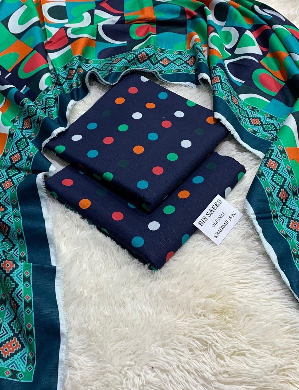 Aim Collections®  BIN SAEED – 3PC KHADDAR COLLECTION WINTER COLLECTIONS