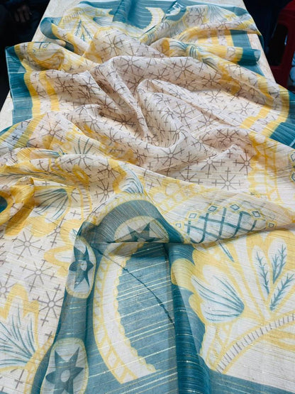 Aim Collections® Chikenkari Dhanak Embroidered Three Piece – D-762 Mustard