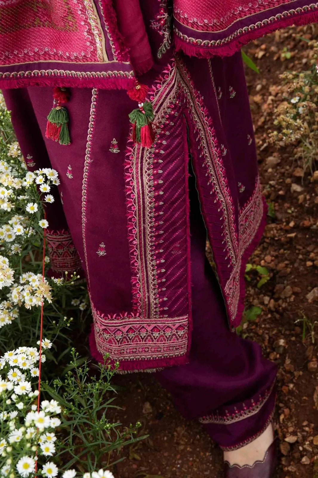 Aim Collections®  Zarashahjhan Embroidered Dhanak Three Piece – COCO-97