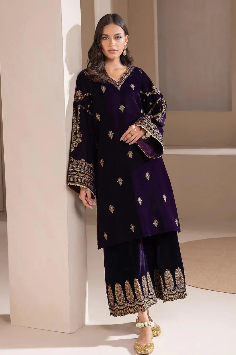 Aim Collections® Bareeze Velvet Embroidered Three Piece – BR-745