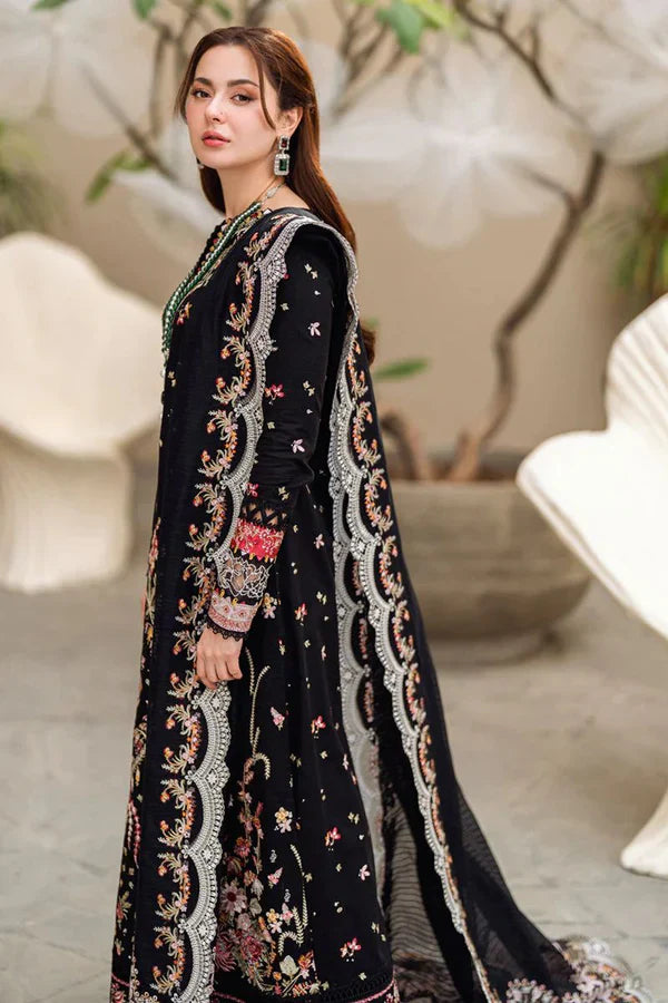 Aim Collections®  Qalamkar Luxury QL-1099 Dhanak Embroidered Three-Piece Suit