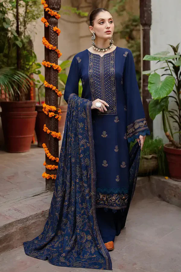 Aim Collections® Bareeze D-10 Embroidered Dhanak Three Piece Winter Collection