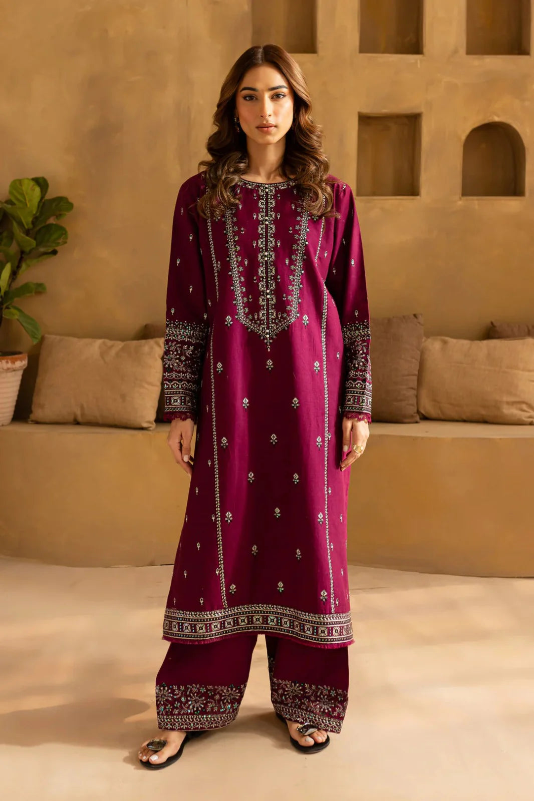 Aim Collections®  Kayseria Embroidered Two Piece – D-92
