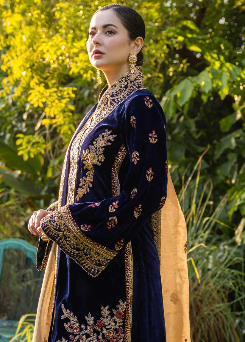 Aim Collections® Zainab Chottani ZC-737 Velvet Embroidered Three Piece – Winter Collection 2025