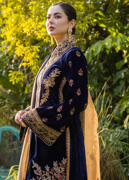 Aim Collections® Zainab Chottani ZC-737 Velvet Embroidered Three Piece – Winter Collection 2025