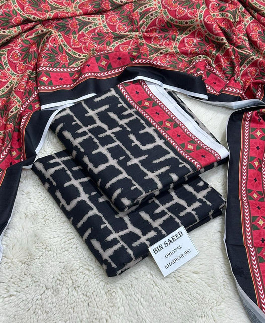 Aim Collections®  BIN SAEED – 3PC KHADDAR COLLECTION WINTER COLLECTIONS