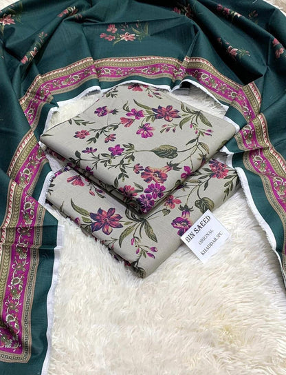 Aim Collections®  BIN SAEED – 3PC KHADDAR COLLECTION WINTER COLLECTIONS