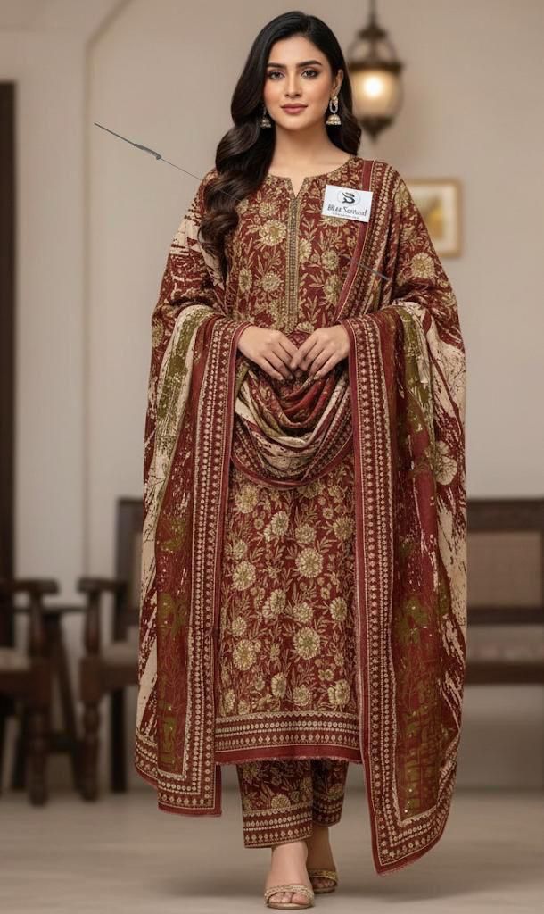 Aim Collections®  BIN SAEED – 3PC KHADDAR COLLECTION WINTER COLLECTIONS