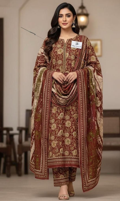 Aim Collections®  BIN SAEED – 3PC KHADDAR COLLECTION WINTER COLLECTIONS