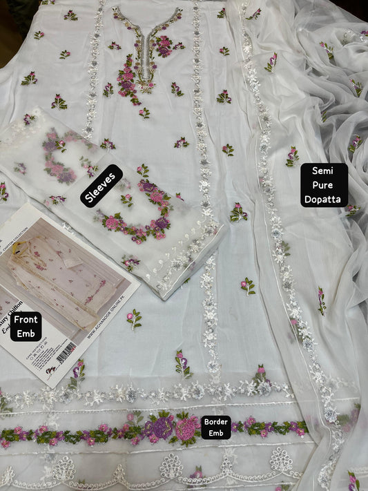 Aim Collections® Agha Noor – Design No. 089 | Premium Semi Pure Chiffon Suit (Copy)