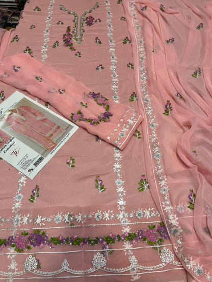 Aim Collections® Agha Noor – Design No. 089 | Premium Semi Pure Chiffon Suit