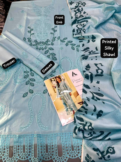 Aim Collections® ADAN LIBAS – Code: 801 | Premium DHANAK with SILKY WOOL SHAWL  G