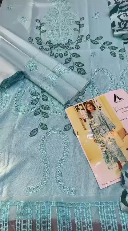 Aim Collections® ADAN LIBAS – Code: 801 | Premium DHANAK with SILKY WOOL SHAWL  G