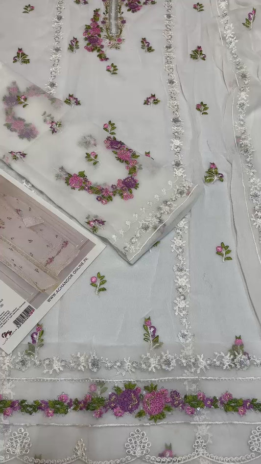 Aim Collections® Agha Noor – Design No. 089 | Premium Semi Pure Chiffon Suit (Copy)