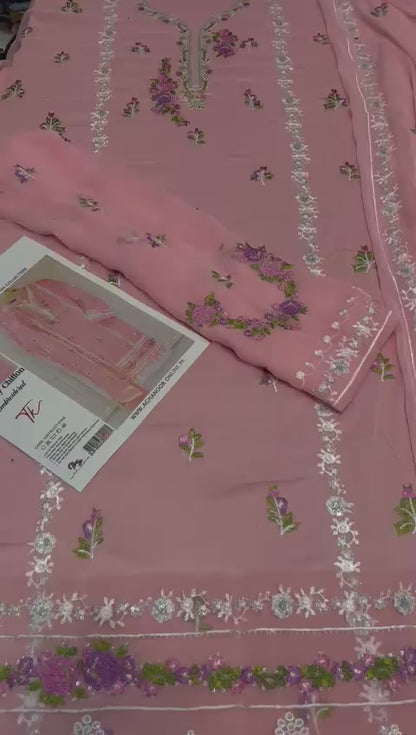 Aim Collections® Agha Noor – Design No. 089 | Premium Semi Pure Chiffon Suit